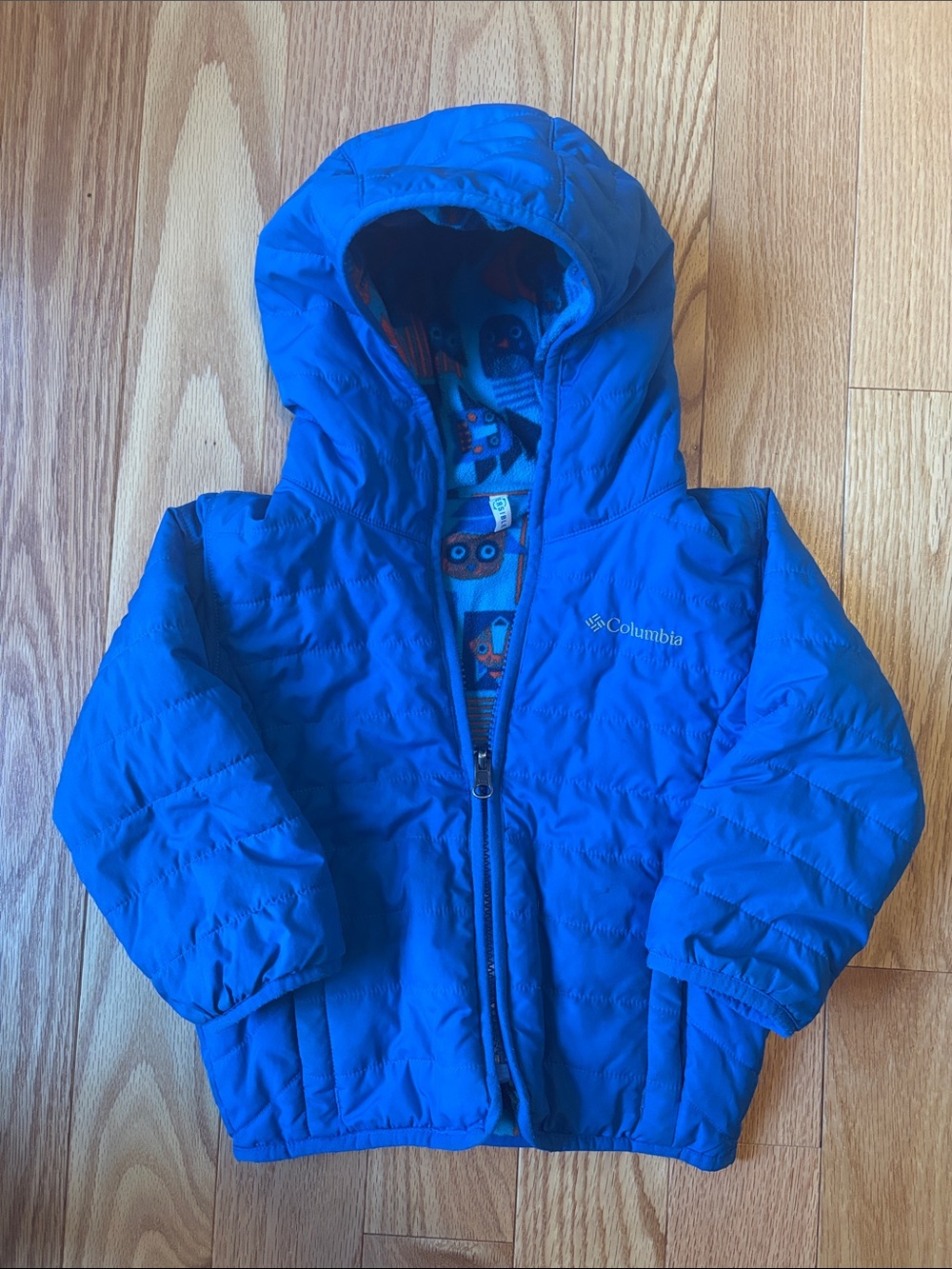 Columbia Electric Blue Hooded Puffer Jacket